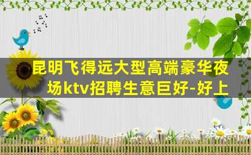 昆明飞得远大型高端豪华夜场ktv招聘生意巨好-好上